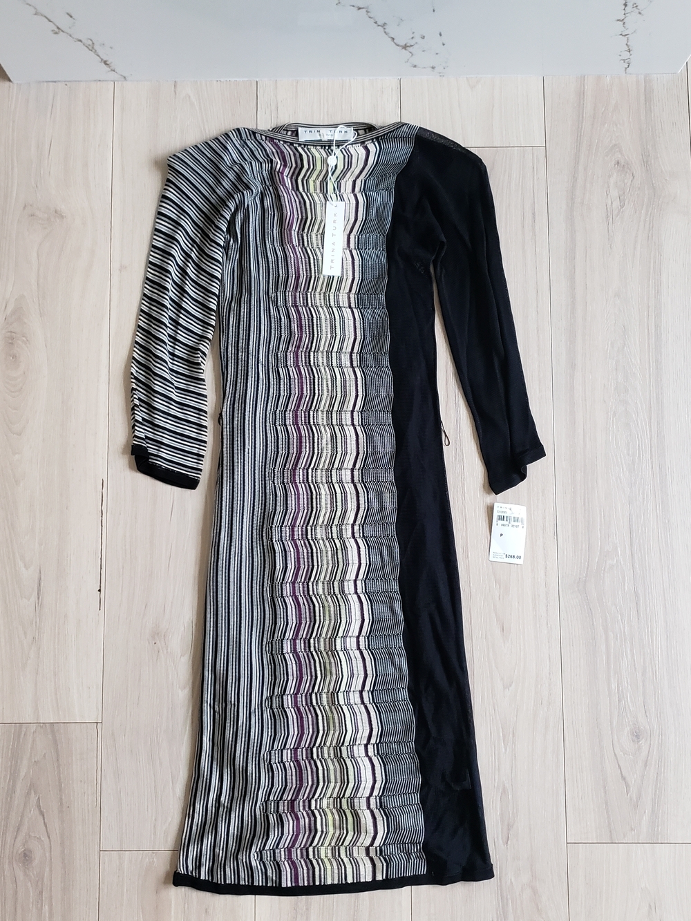 Trina Turk Knit Sweater Dress‎ Stripes Bodycon